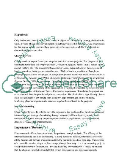 Charities Services Marketing on the Internet