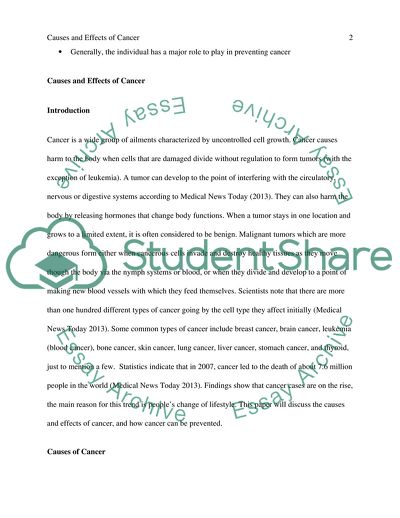 Auses and Effects of Cancer