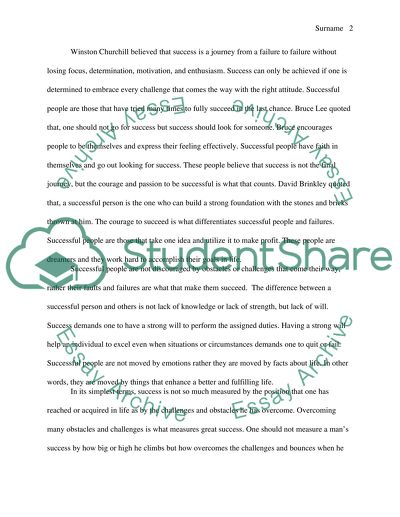 Success in Human Beings