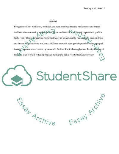 Discussing Ways of Dealing with Stress