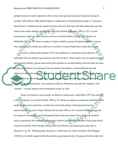 Peer Groups and Street Gangs