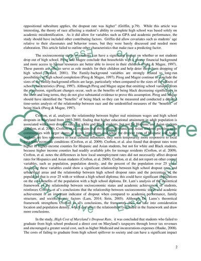 High School Dropouts Issues