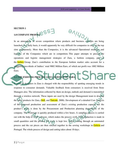 Logistics of Zara Company