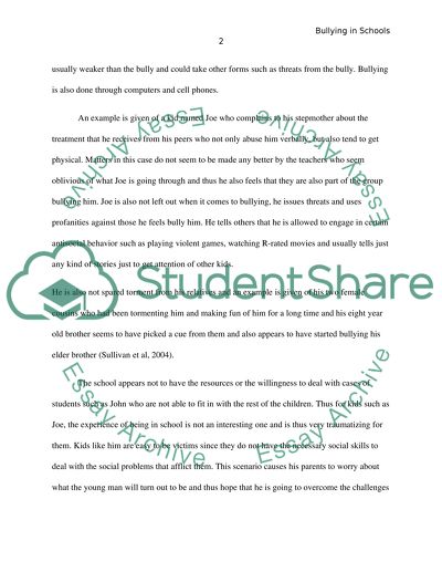 Bullying from a Psychological Perspective