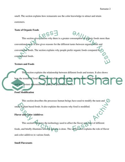 Modification of the Organoleptic Properties of Plant Based Foods