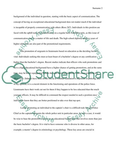 Functions of Sergeants in Police Forces