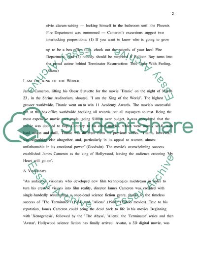 The Influenced of James Cameron on the Movie Industry and Culture