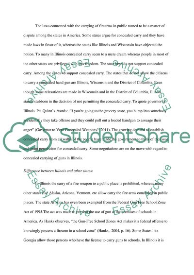 Concealed carry Laws in Illinois vs other states like texas