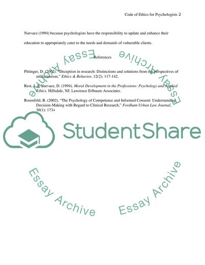 Code of Ethics for Psychologists