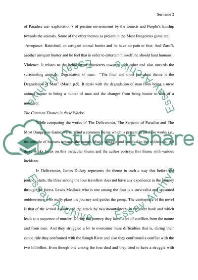 Major Themes in Deliverance by J. Dickey