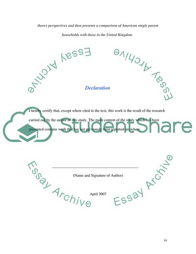 American Single Parent Households