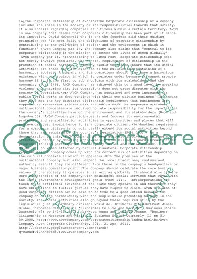 The Corporate Citizenship of Avon