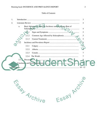 The Incidence and Prevalence Rate of Schizophrenia