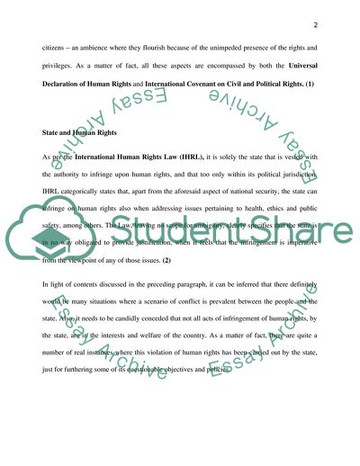 The Key Points Related to the Aspects of Human Rights and the Infringement of Human Rights