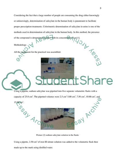 Colorimetric Determination of Salicylate in Urine