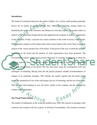 Marketing Strategy of Rolex