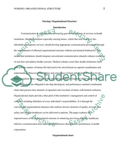 Nursing - Organizational Structure