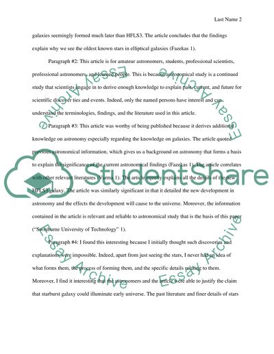 Project: Cosmology In The News