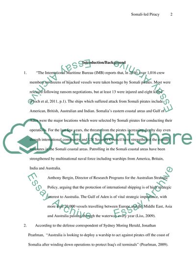Causes of the Increase in Somali-led Piracy off the Horn of Africa during the Past 5 Years