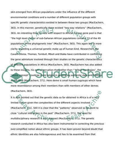 Contributions of Genetics to the Reconstruction of Human History in Africa