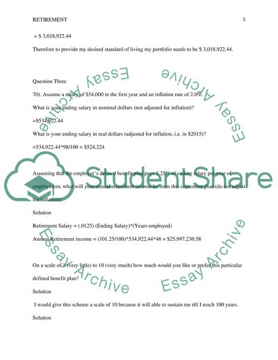 RETIREMENT ASSIGNMENT