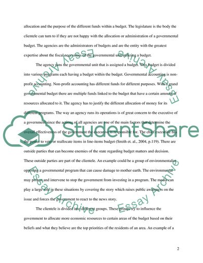 Budget Behavior in Non-Profit Governmental Institutions