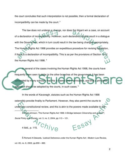 The Significance of the Human Rights Act 1998
