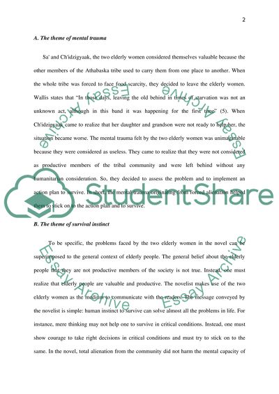 The novel, Two Old Women, by Velma Wallis