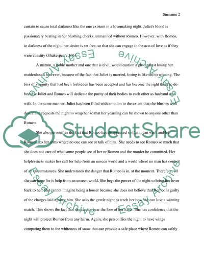 Juliets Passage Analysis for a Shakespeare Tragedy