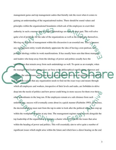 Politics in organizations