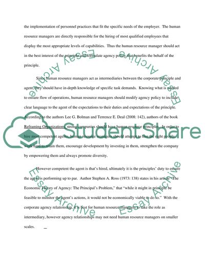 The Most Common Modes of Social Interaction: the Agency Relationship