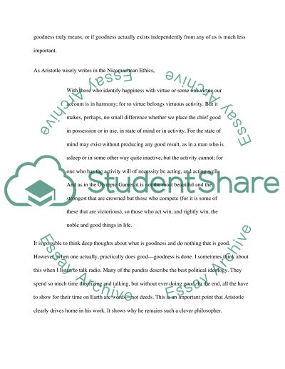 Aristotle - Practical Side of Ethics Rather than the Theoretical Side of Things