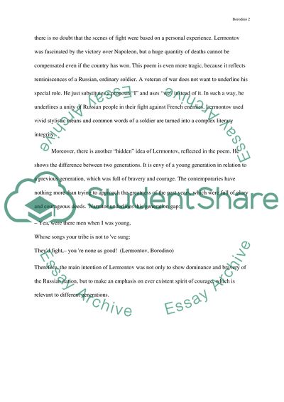 Borodino: Mikhail Lermonotov