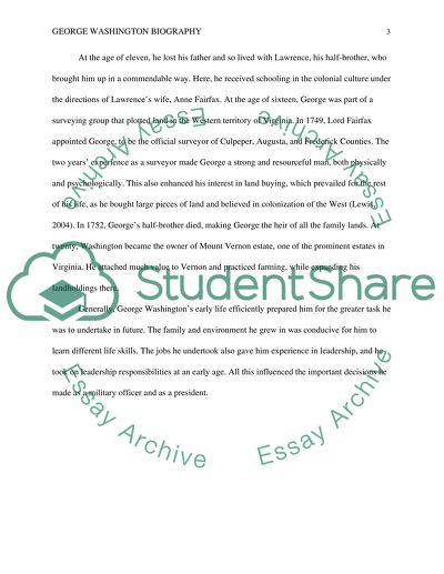 President George Washingtons Childhood