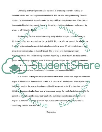 Anomie and Strain Theories