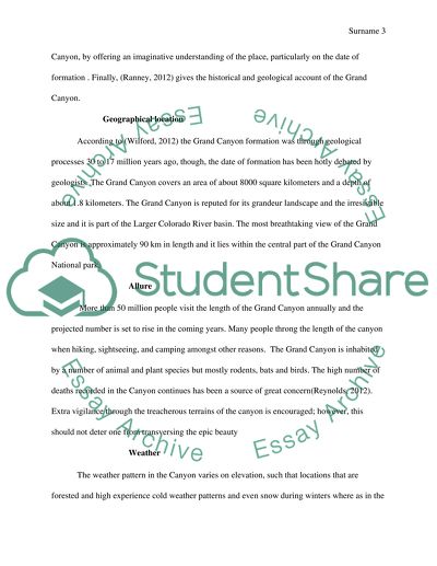 Geographical Location, Allure, Weather in the Grand Canyon