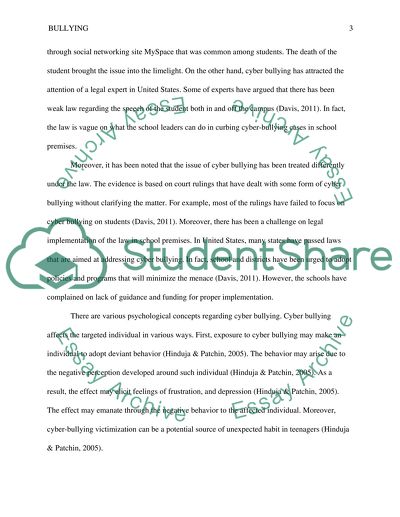 School Bullying or Cyberbullying