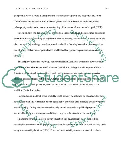 History of Education Sociology