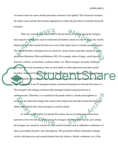 Why the suicide rate is high for teenagers