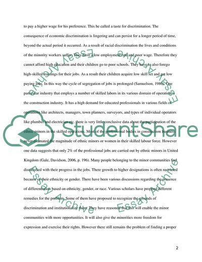 Gender and Ethnic Minority Exclusion within Construction