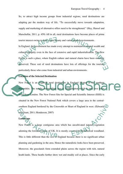 European Travel Geography: New Forest