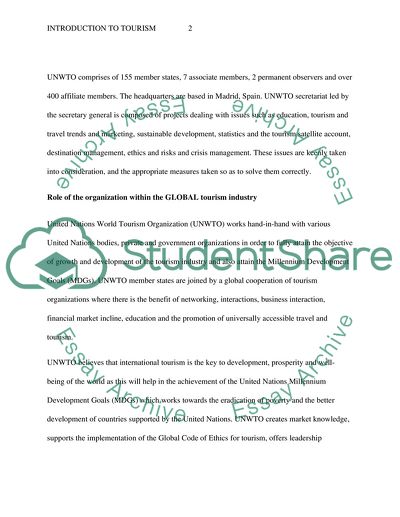 Role of the UNWTO within the Global Tourism Industry