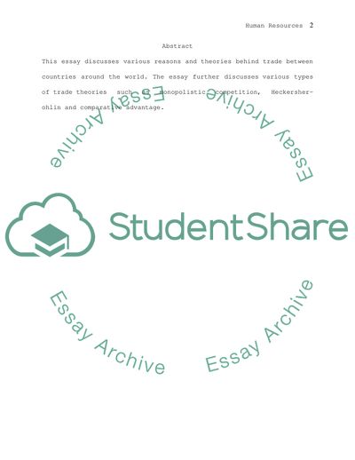 Trade between Countries