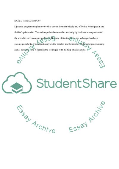 Dynamic Programming: Resource Allocation