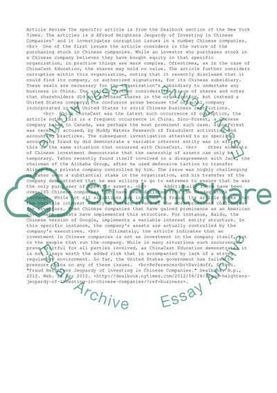 Jeopardy of Investing in Chinese Companies