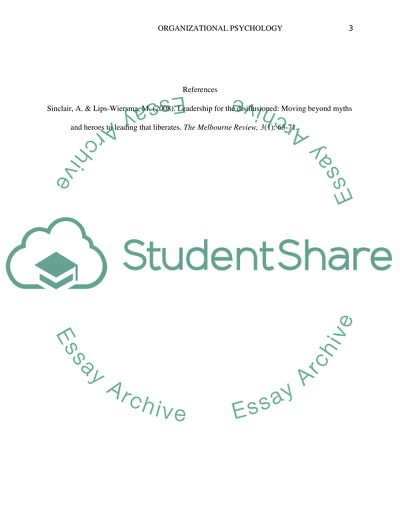 ORGANISATIONAL PSYCHOLOGY