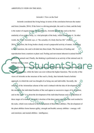 Aristotle view on the soul