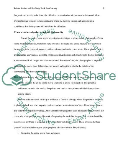 Rehabilitation and re-entry back into society