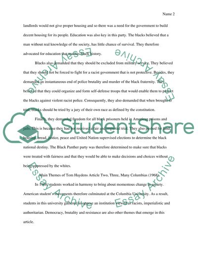 Black Panther Party Platform