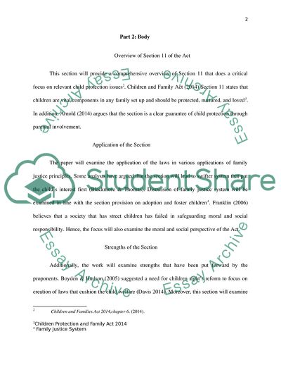 Guidelines of Writing Children and Family Act 2010 Paper, Section 11